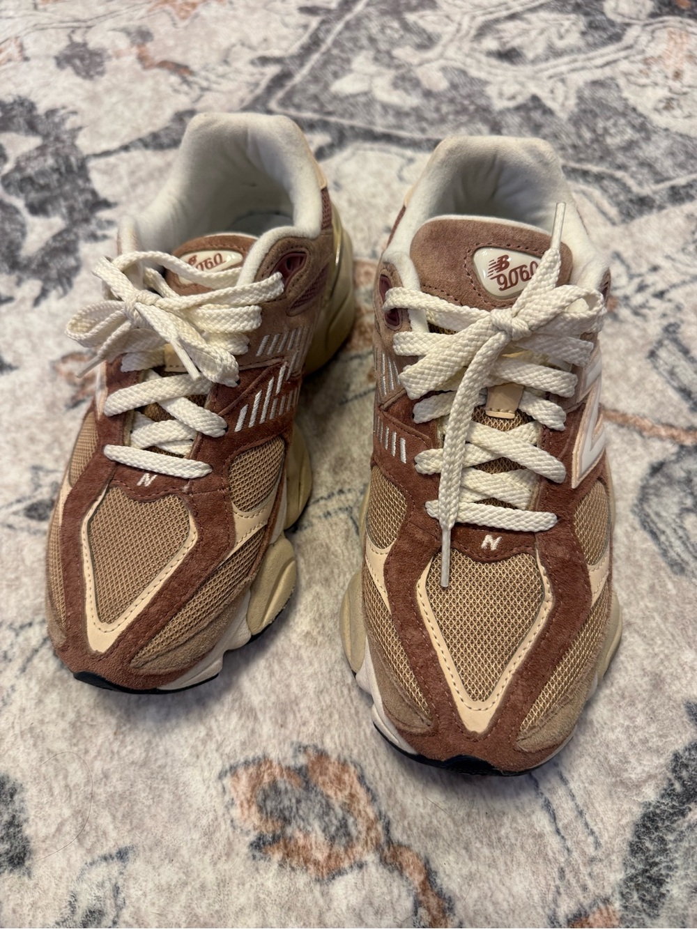 New Balance 9060 Sneakers in Brown and Cream